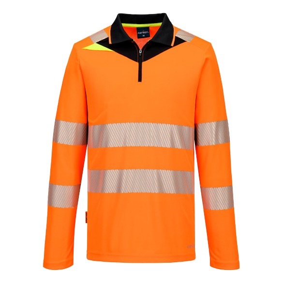 DX4 Hi-Vis Zip Polo Shirt L/S