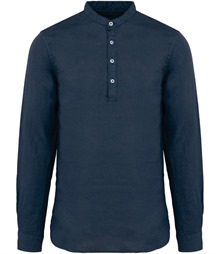 Spasso Washed Mao Collar Shirt